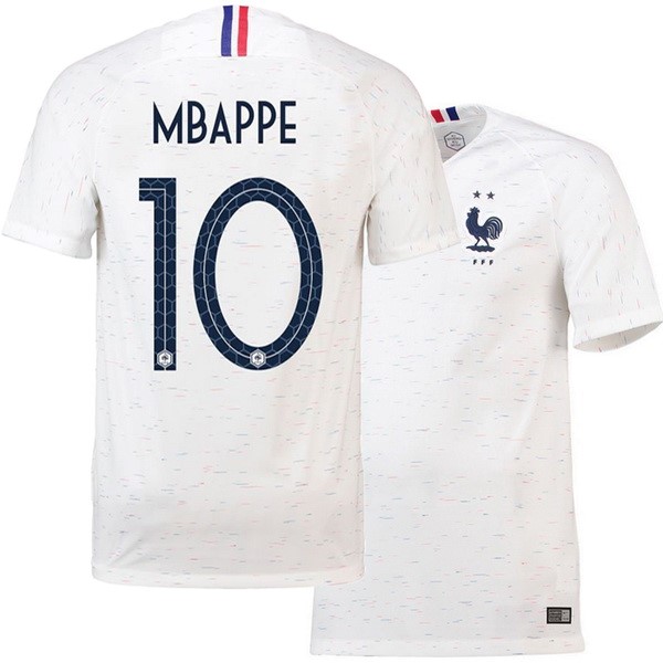 Camiseta Francia Replica Segunda Ropa Mbappe 2018 Blanco